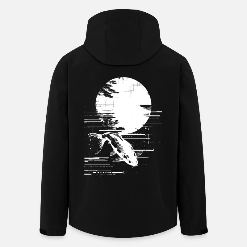 Dessin de pêche - Veste softshell homme en polyester recyclé Stanley/Stella - noir