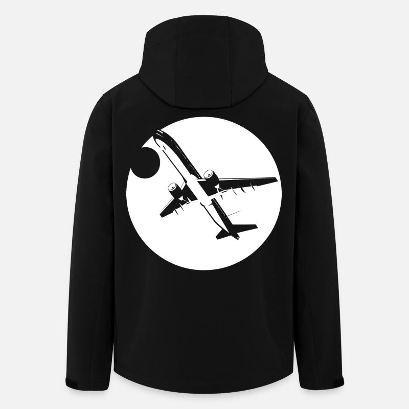 Dessin d’aviateur - Veste softshell homme en polyester recyclé Stanley/Stella - noir