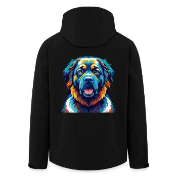 Kaukasischer Schäferhund Hunderasse Karikatur Kawaii - Recycelte Männer Softshell-Jacke von Stanley/Stella - Schwarz - Hinten - AI Model Male 185 light (185cm)