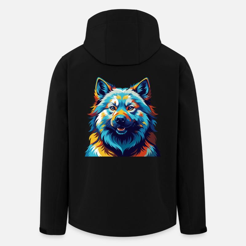 Eurasier Hunderasse Bunte Karikatur Kawaii - Recycelte Männer Softshell-Jacke von Stanley/Stella - Schwarz