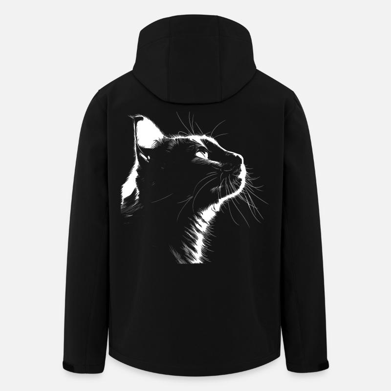 Silhouette Cat - Men’s Recycled Softshell Jacket by Stanley/Stella - black