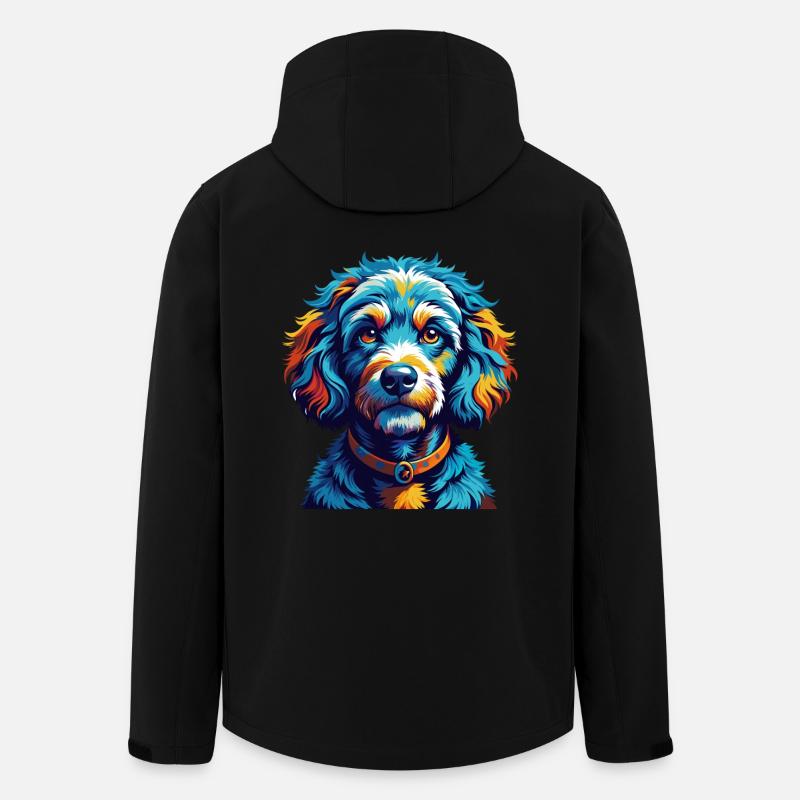 Pudel Hunderasse Bunt Karikatur Kawaii - Recycelte Männer Softshell-Jacke von Stanley/Stella - Schwarz