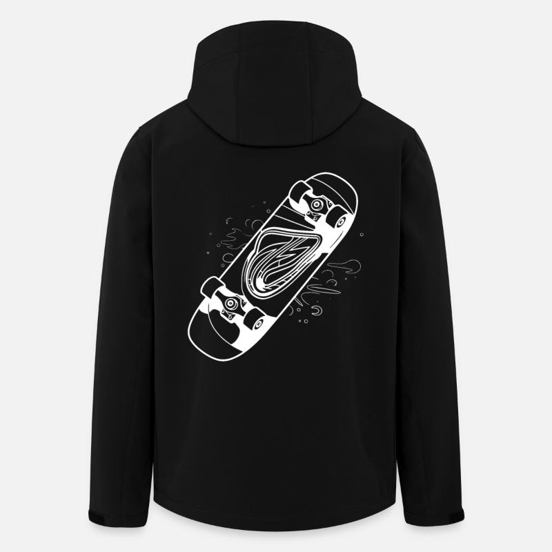 Dessin de planche à roulettes - Veste softshell homme en polyester recyclé Stanley/Stella - noir