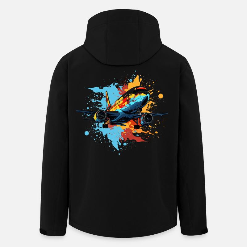 Flugzeug Graffiti - Recycelte Männer Softshell-Jacke von Stanley/Stella - Schwarz