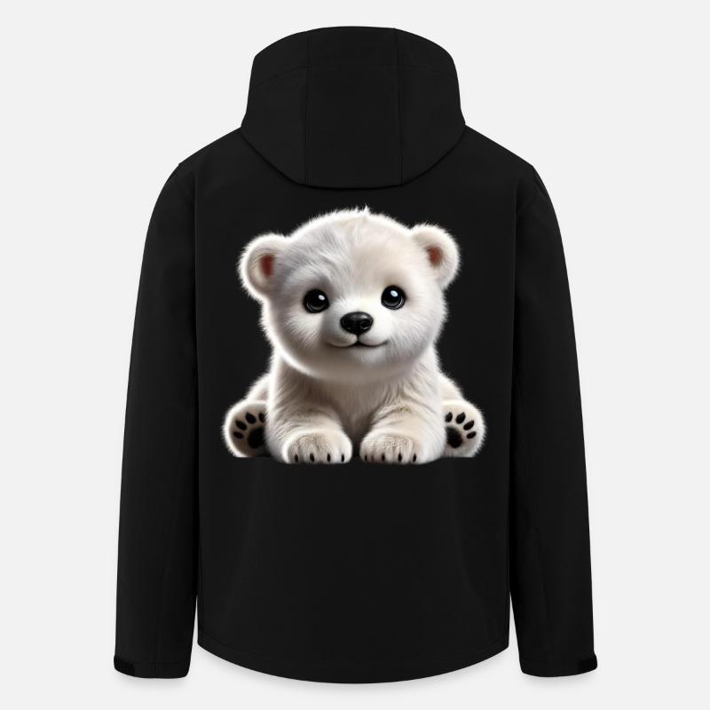 Niedliches Eisbärenjunges-Design - Recycelte Männer Softshell-Jacke von Stanley/Stella - Schwarz