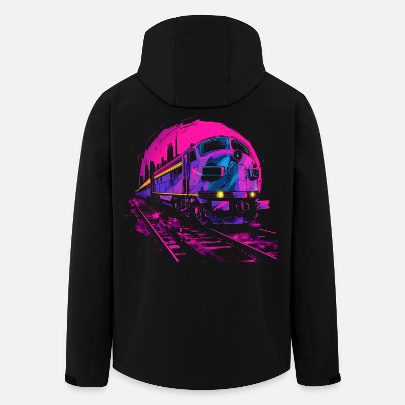 Retrowave Railway - Men’s Recycled Softshell Jacket by Stanley/Stella - black