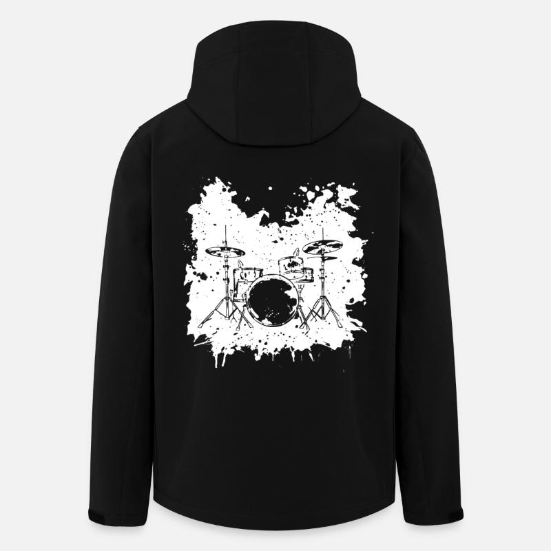 Dessin de batterie - Veste softshell homme en polyester recyclé Stanley/Stella - noir