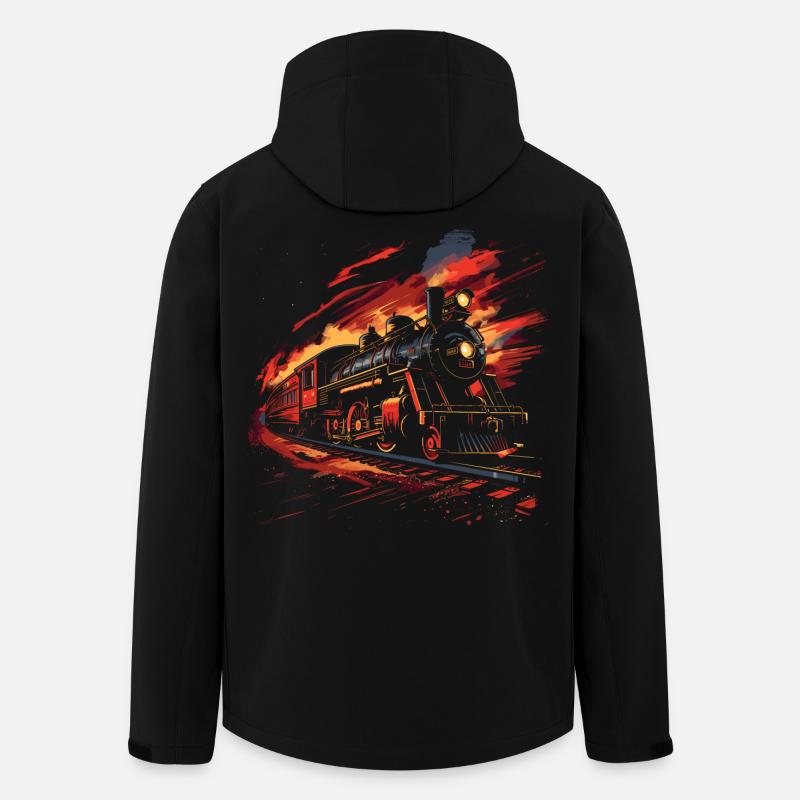 Eisenbahn Retro Stil - Recycelte Männer Softshell-Jacke von Stanley/Stella - Schwarz