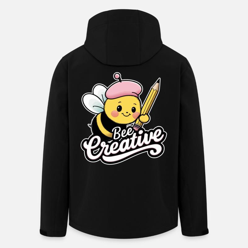 kreative Biene Bee be creative - Recycelte Männer Softshell-Jacke von Stanley/Stella - Schwarz