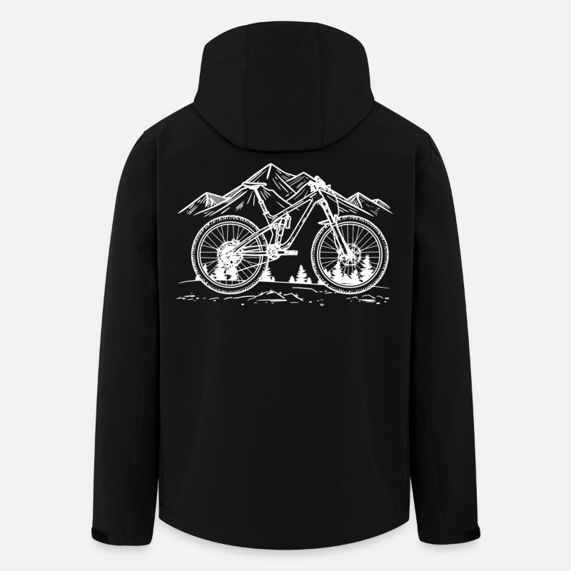 Mountain Biking Drawing - Men’s Recycled Softshell Jacket by Stanley/Stella - black