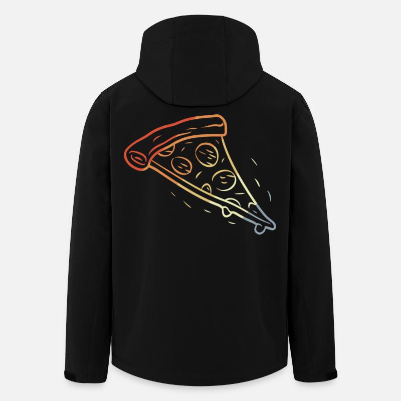 Retro Pizza Scheibe Skizze - Recycelte Männer Softshell-Jacke von Stanley/Stella - Schwarz