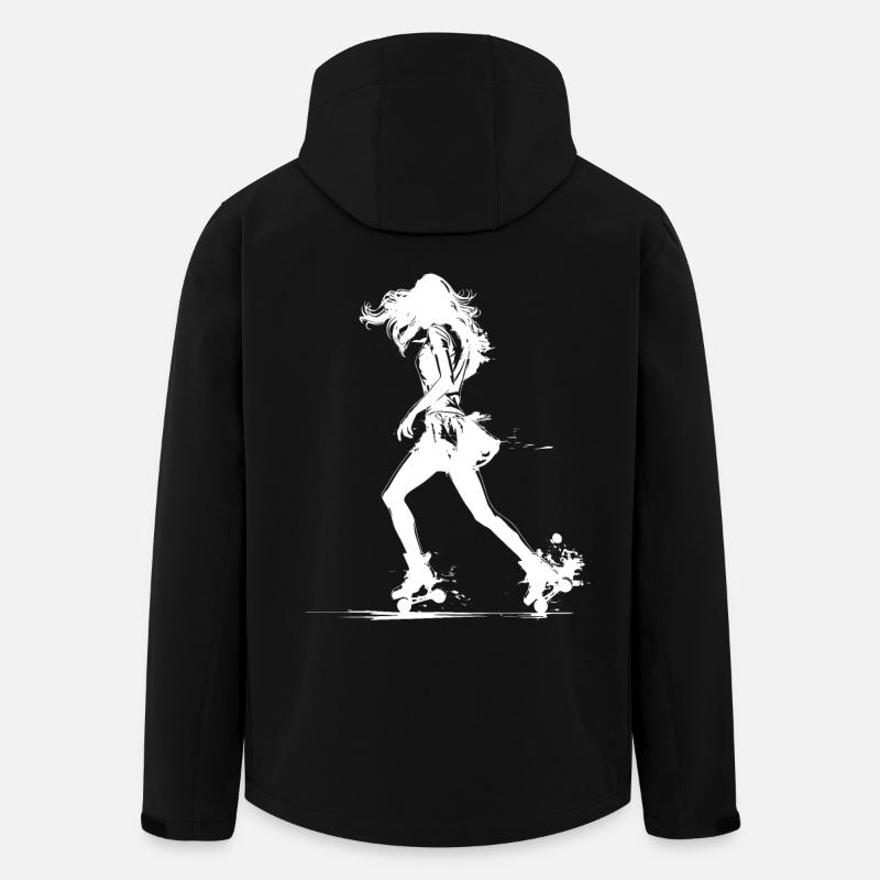 Rollschuhfahrerin Zeichnung - Recycelte Männer Softshell-Jacke von Stanley/Stella - Schwarz