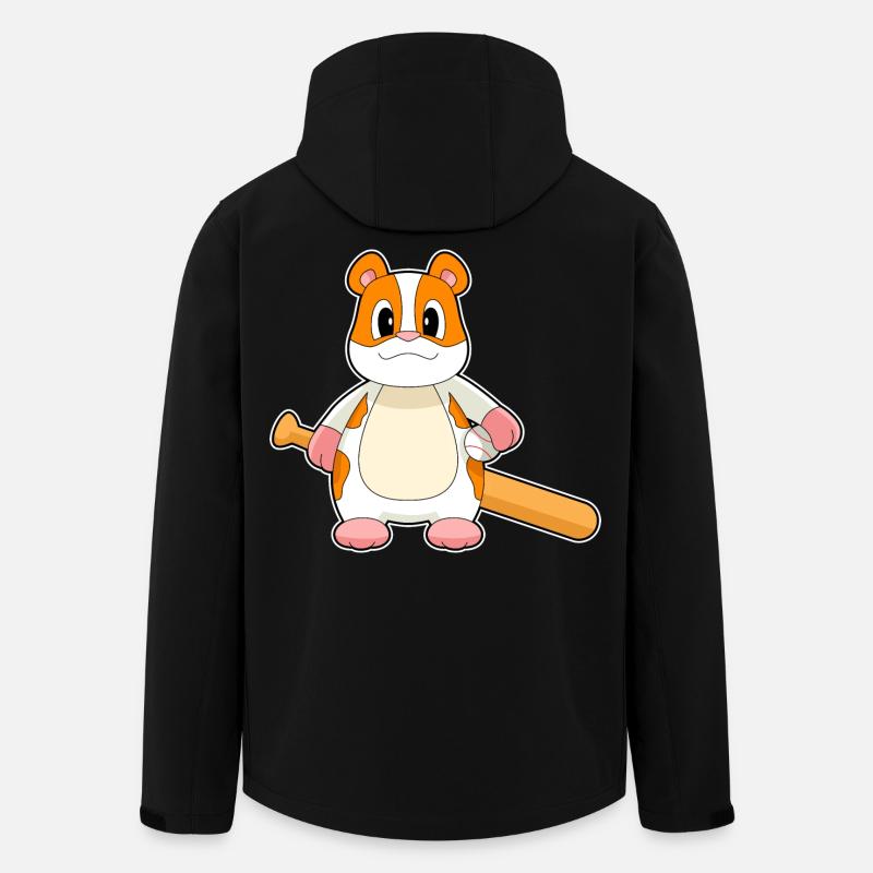 Hamster Baseball Baseballschläger - Recycelte Männer Softshell-Jacke von Stanley/Stella - Schwarz