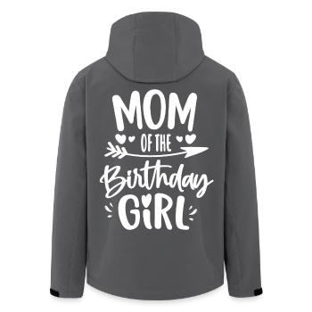 Mom Of The Birthday Girl Mother Birthday Gift - Men’s Recycled Softshell Jacket by Stanley/Stella - black - Back - AI Model Male 185 light (185cm)