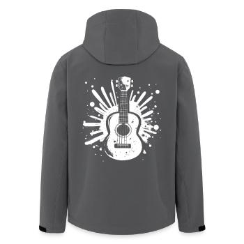 Ukulele Streetart - Recycelte Männer Softshell-Jacke von Stanley/Stella - Schwarz - Hinten - AI Model Male 185 light (185cm)