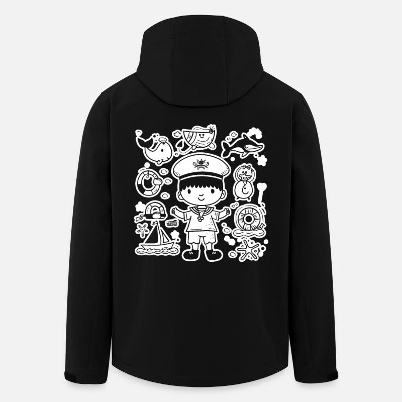 Little Sailor Comic Look - Men’s Recycled Softshell Jacket by Stanley/Stella - black