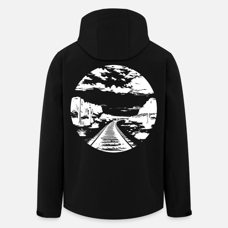 Eisenbahn Zeichnung - Recycelte Männer Softshell-Jacke von Stanley/Stella - Schwarz