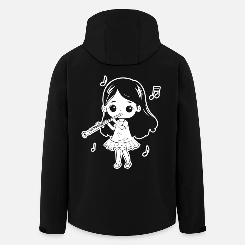 Lustiges Flötenmädchen Comic Look - Recycelte Männer Softshell-Jacke von Stanley/Stella - Schwarz