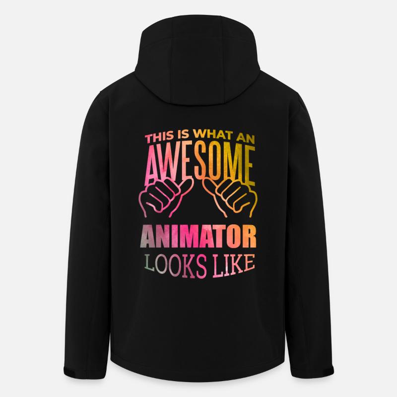 Animation - Recycelte Männer Softshell-Jacke von Stanley/Stella - Schwarz