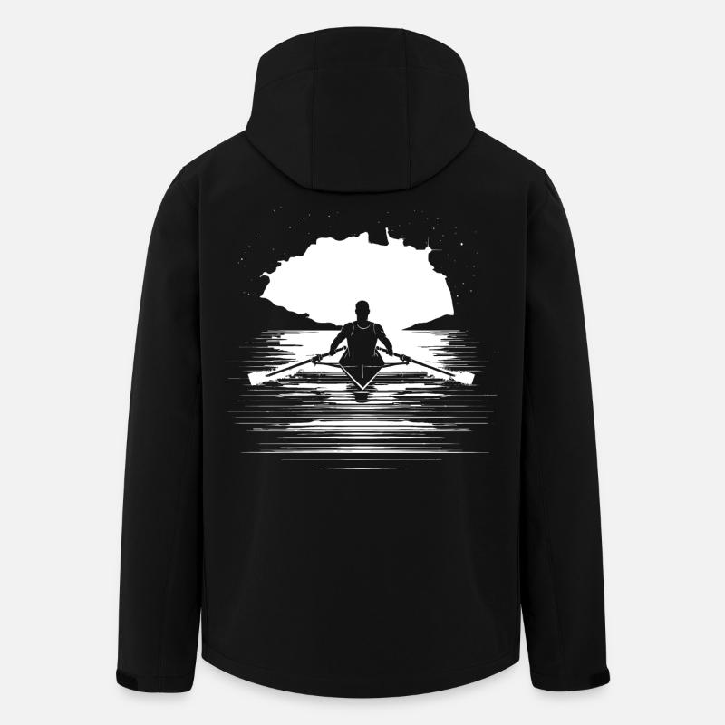 Ruderer Zeichnung - Recycelte Männer Softshell-Jacke von Stanley/Stella - Schwarz