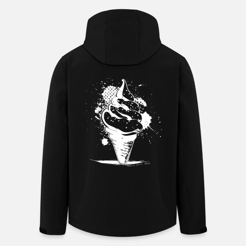 Ice cream cone Drawing - Men’s Recycled Softshell Jacket by Stanley/Stella - black