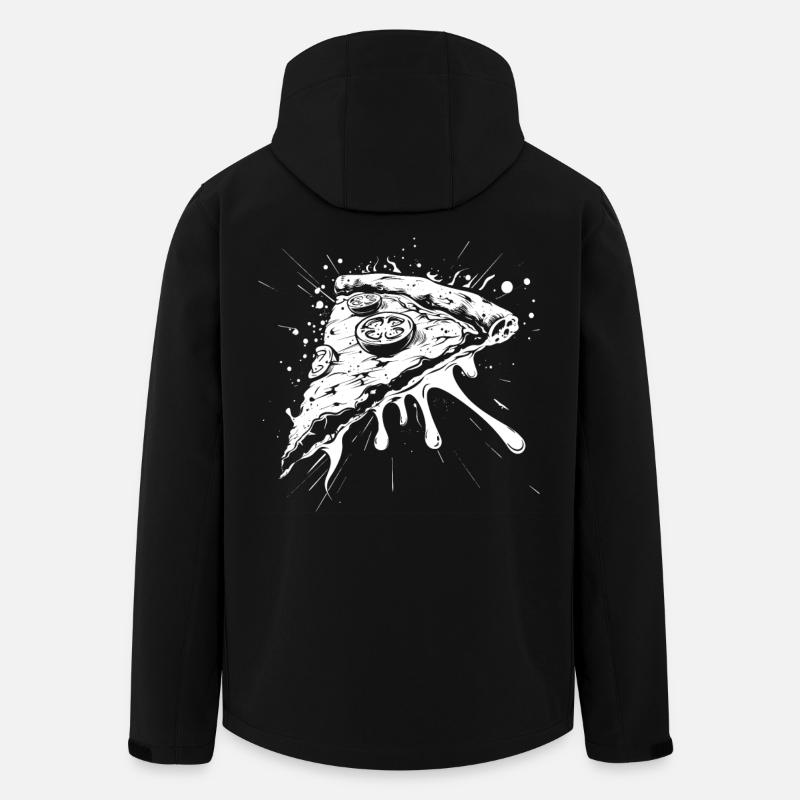 Pizza Piece Drawing - Men’s Recycled Softshell Jacket by Stanley/Stella - black