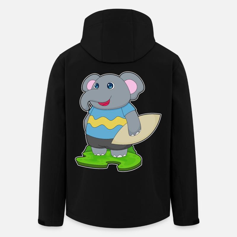 Elefant Surfer Surfbrett - Recycelte Männer Softshell-Jacke von Stanley/Stella - Schwarz
