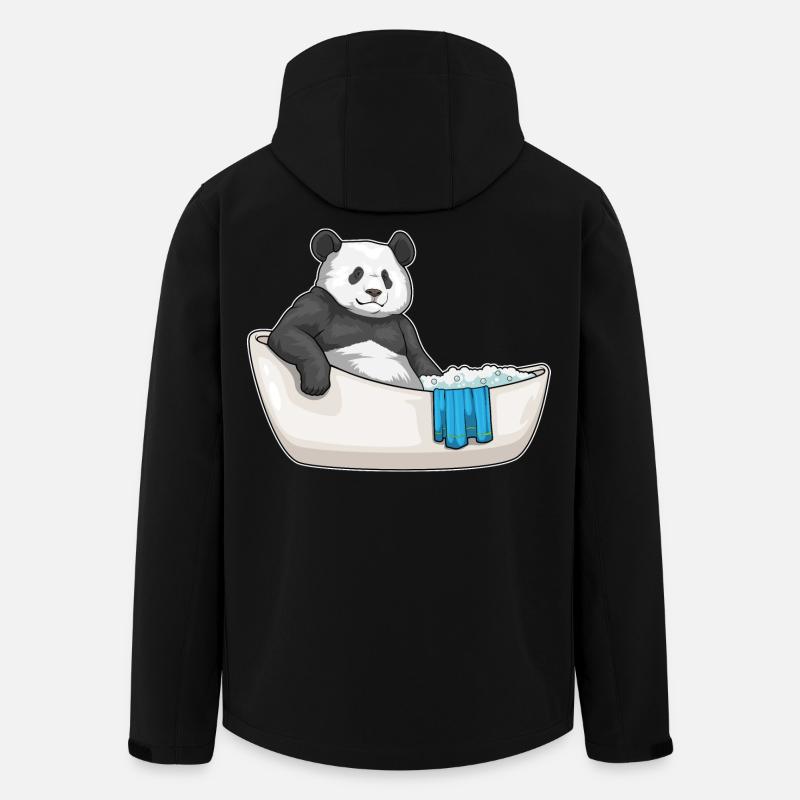 Baignoire Panda - Veste softshell homme en polyester recyclé Stanley/Stella - noir