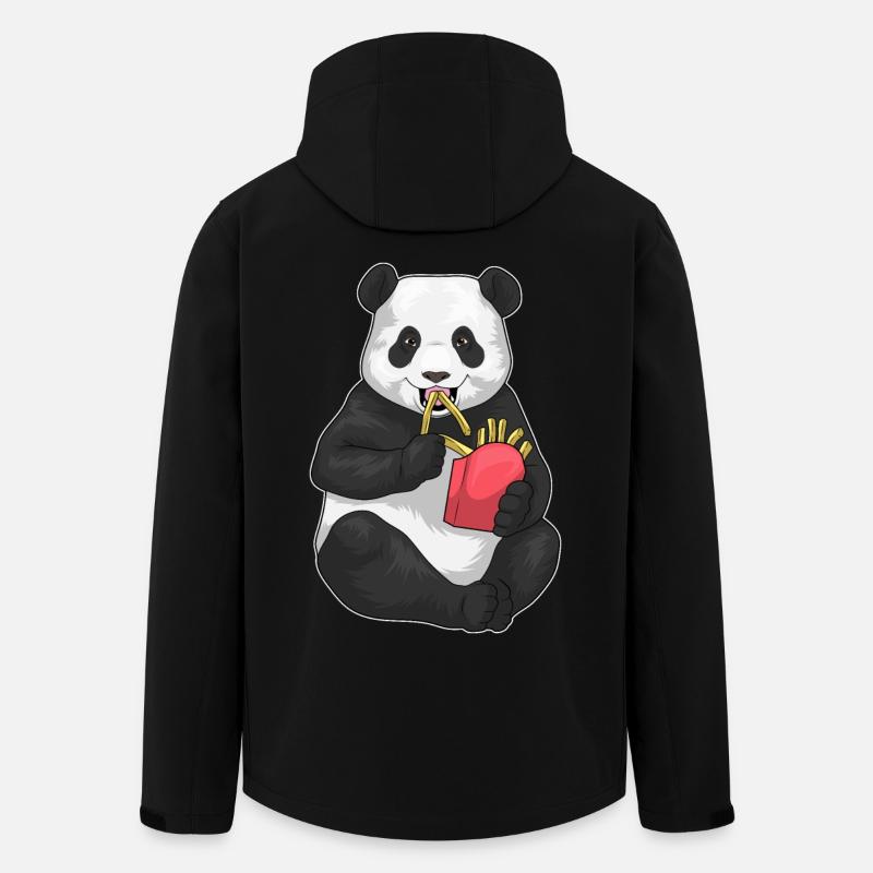Panda Pommes frites - Recycelte Männer Softshell-Jacke von Stanley/Stella - Schwarz