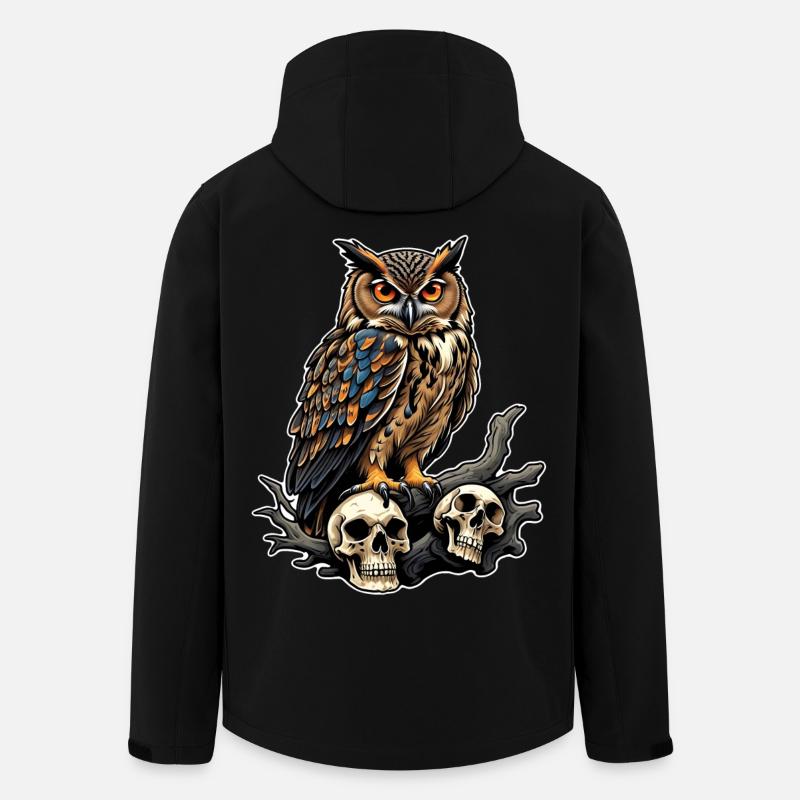 Eule sitzt auf Skulls - Recycelte Männer Softshell-Jacke von Stanley/Stella - Schwarz