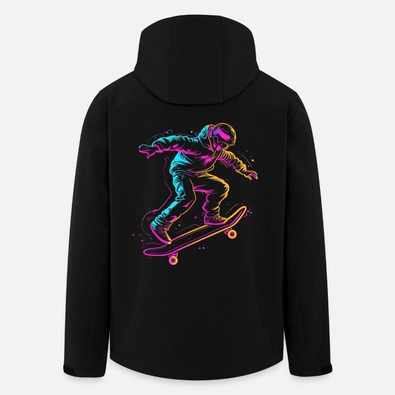 Cartoon Skateboarder Zeichnung - Recycelte Männer Softshell-Jacke von Stanley/Stella - Schwarz