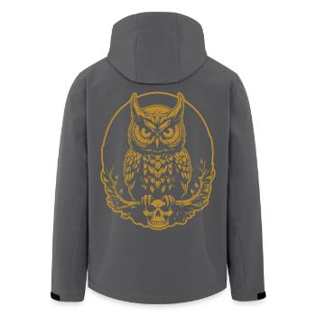 Mystic Owl Sitting on a Skull - Men’s Recycled Softshell Jacket by Stanley/Stella - black - Back - AI Model Male 185 light (185cm)