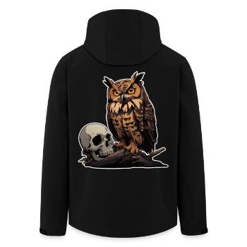 Hibou mystique assis sur un crâne - Veste softshell homme en polyester recyclé Stanley/Stella - noir - Dos - AI Model Male 185 light (185cm)