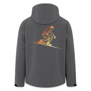 Skateboarding Retro Stil - Recycelte Männer Softshell-Jacke von Stanley/Stella - Schwarz - Hinten - AI Model Male 185 light (185cm)