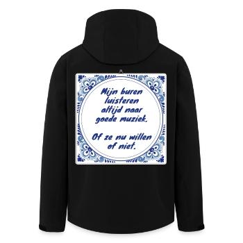 Les voisins écoutent toujours de la bonne musique # - Veste softshell homme en polyester recyclé Stanley/Stella - noir - Dos - AI Model Male 185 light (185cm)