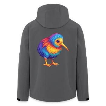 Kiwi Vogel Bunt Kawaii Cartoon Figur Tier - Recycelte Männer Softshell-Jacke von Stanley/Stella - Schwarz - Hinten - AI Model Male 185 light (185cm)