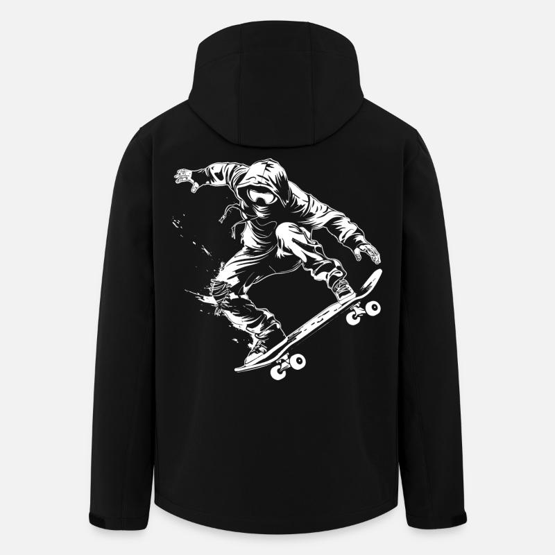 Skateboarder Cartoon Look - Men’s Recycled Softshell Jacket by Stanley/Stella - black