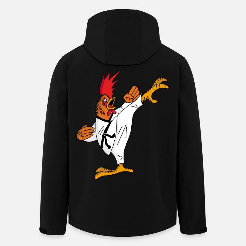 Rooster and Karate - Men’s Recycled Softshell Jacket by Stanley/Stella - black
