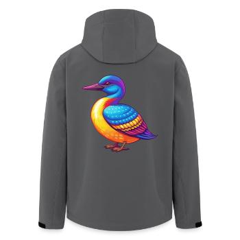 Common Loon Colorful Kawaii Cartoon Character Bird - Men’s Recycled Softshell Jacket by Stanley/Stella - black - Back - AI Model Male 185 light (185cm)