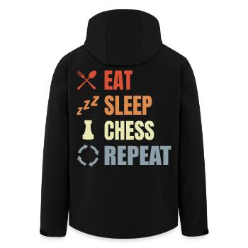 Schachspieler Motivation - Recycelte Männer Softshell-Jacke von Stanley/Stella - Schwarz - Hinten - AI Model Male 185 light (185cm)