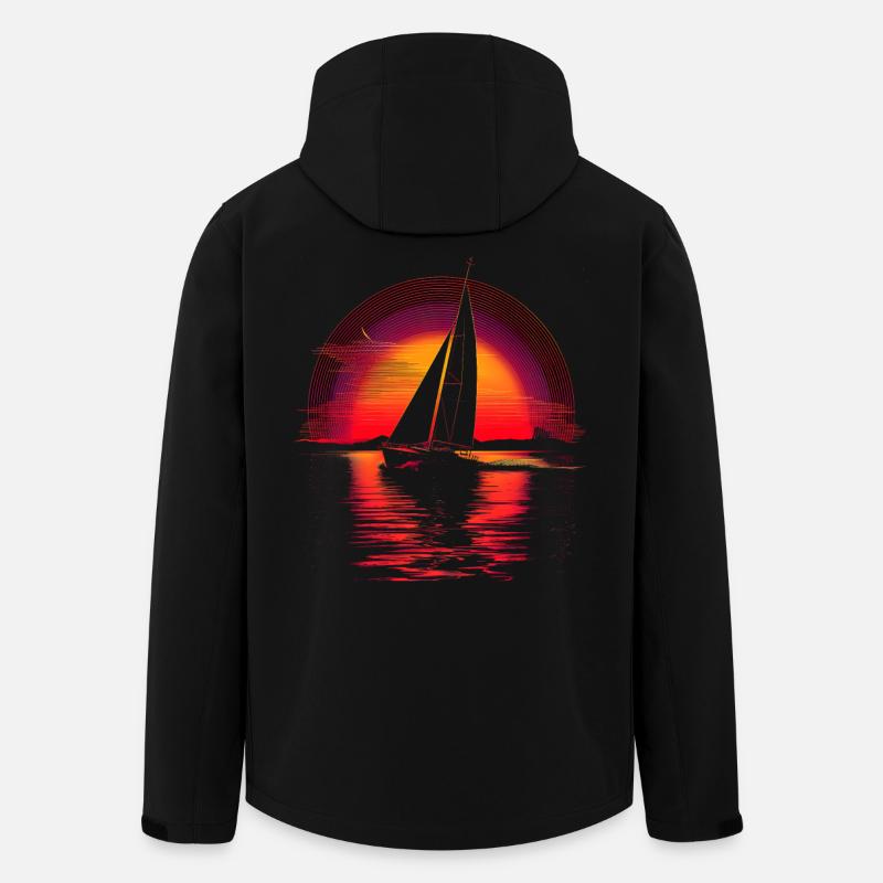 Segeln Retrowave - Recycelte Männer Softshell-Jacke von Stanley/Stella - Schwarz