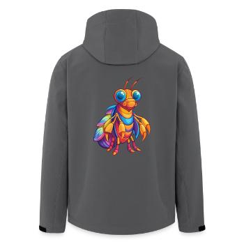 Pfau Mantis Garnelen Bunte Kawaii Karikatur - Recycelte Männer Softshell-Jacke von Stanley/Stella - Schwarz - Hinten - AI Model Male 185 light (185cm)
