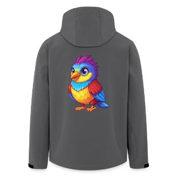 Kuckuck Bunt Kawaii Cartoon Figur Vogel - Recycelte Männer Softshell-Jacke von Stanley/Stella - Schwarz - Hinten - AI Model Male 185 light (185cm)