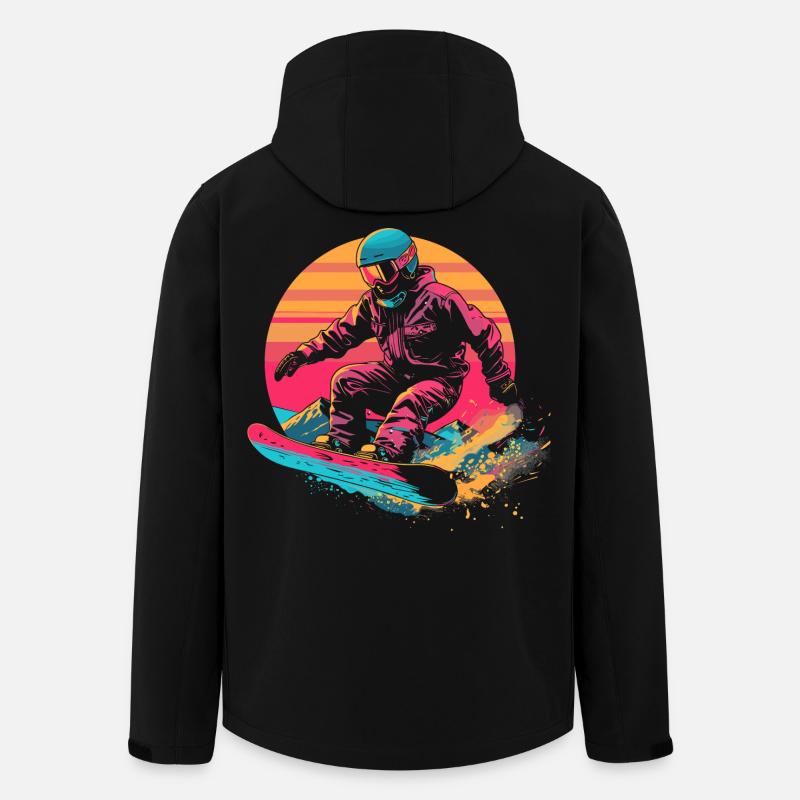 Look snowboarder des années 80 - Veste softshell homme en polyester recyclé Stanley/Stella - noir