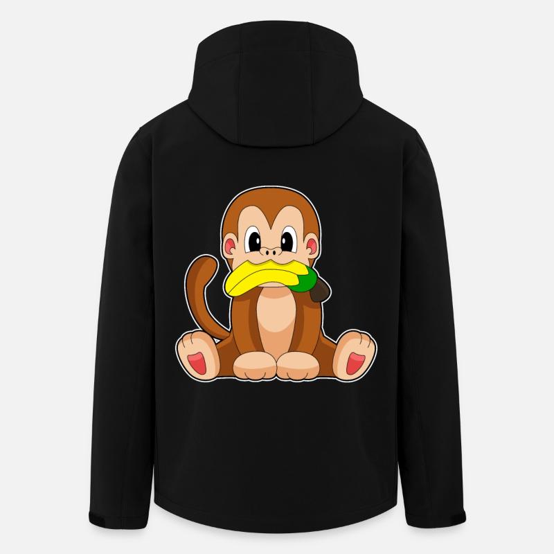 Affe Banane - Recycelte Männer Softshell-Jacke von Stanley/Stella - Schwarz