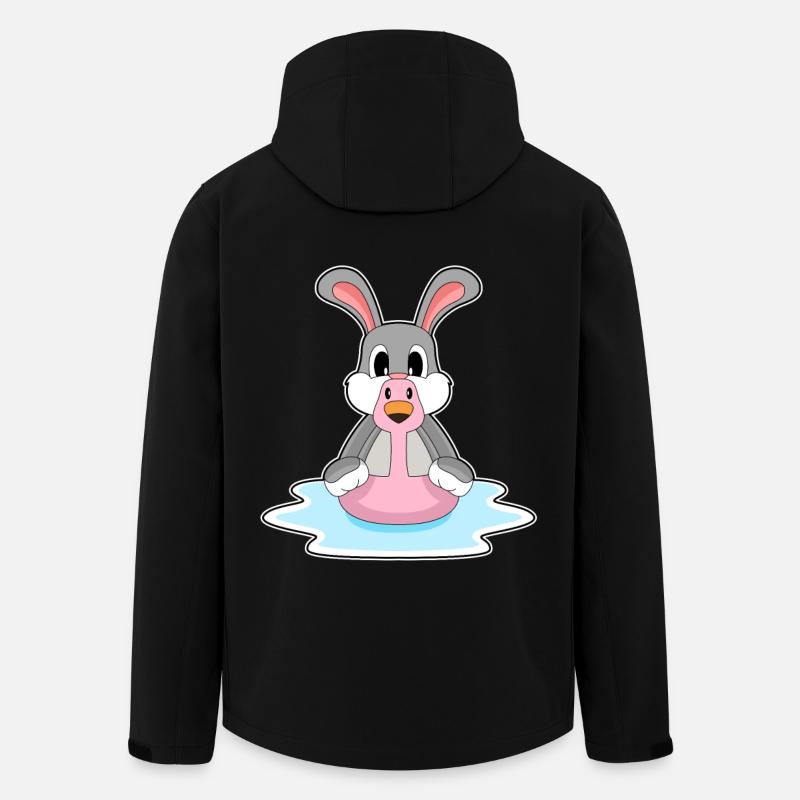 Rabbit Flamingo - Men’s Recycled Softshell Jacket by Stanley/Stella - black