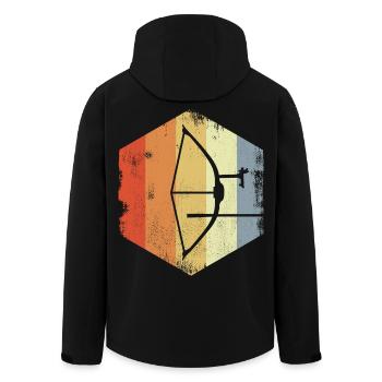 Tir à l’arc rétro - Veste softshell homme en polyester recyclé Stanley/Stella - noir - Dos - AI Model Male 185 light (185cm)