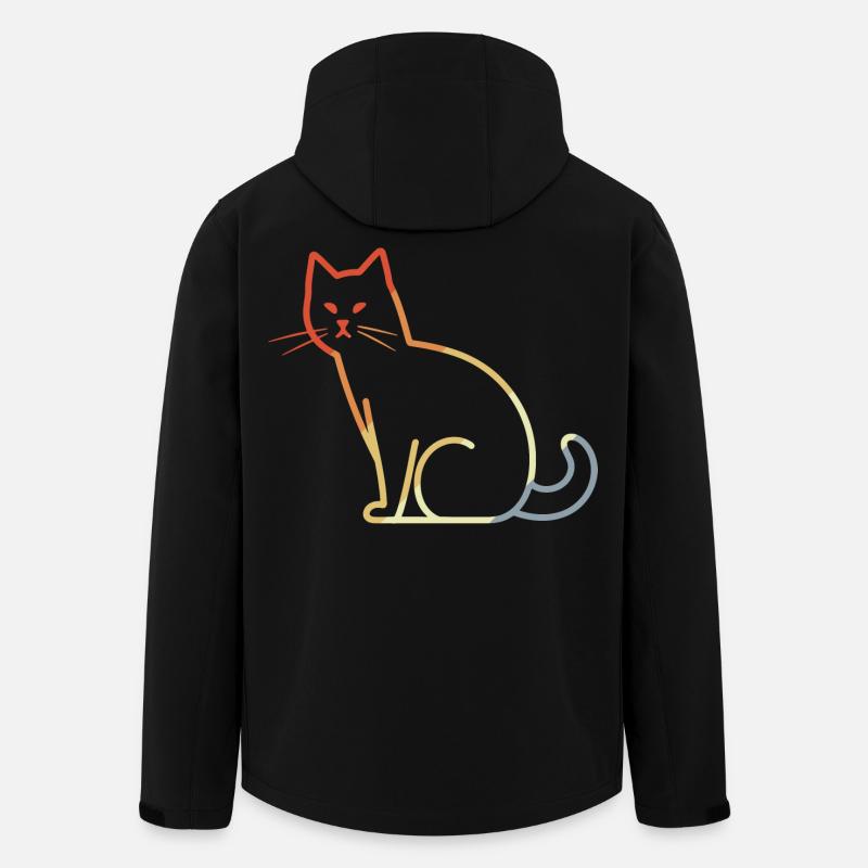 Cat Retro - Men’s Recycled Softshell Jacket by Stanley/Stella - black