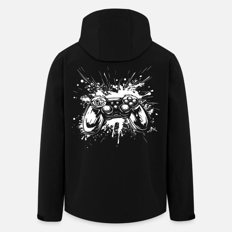 Manettes de jeu - Veste softshell homme en polyester recyclé Stanley/Stella - noir