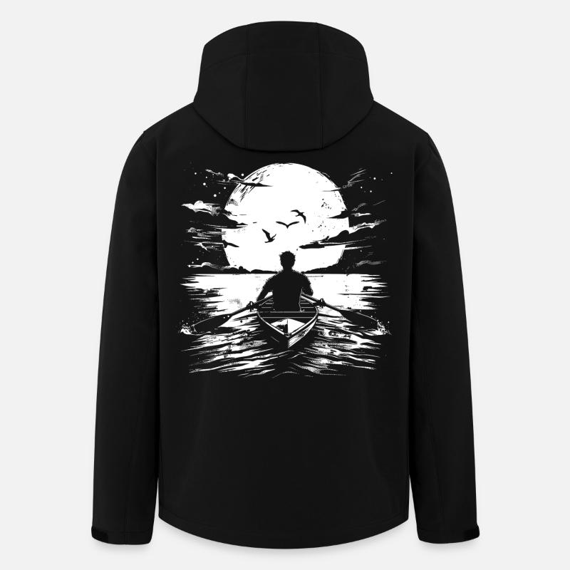 Dessin du rameur - Veste softshell homme en polyester recyclé Stanley/Stella - noir